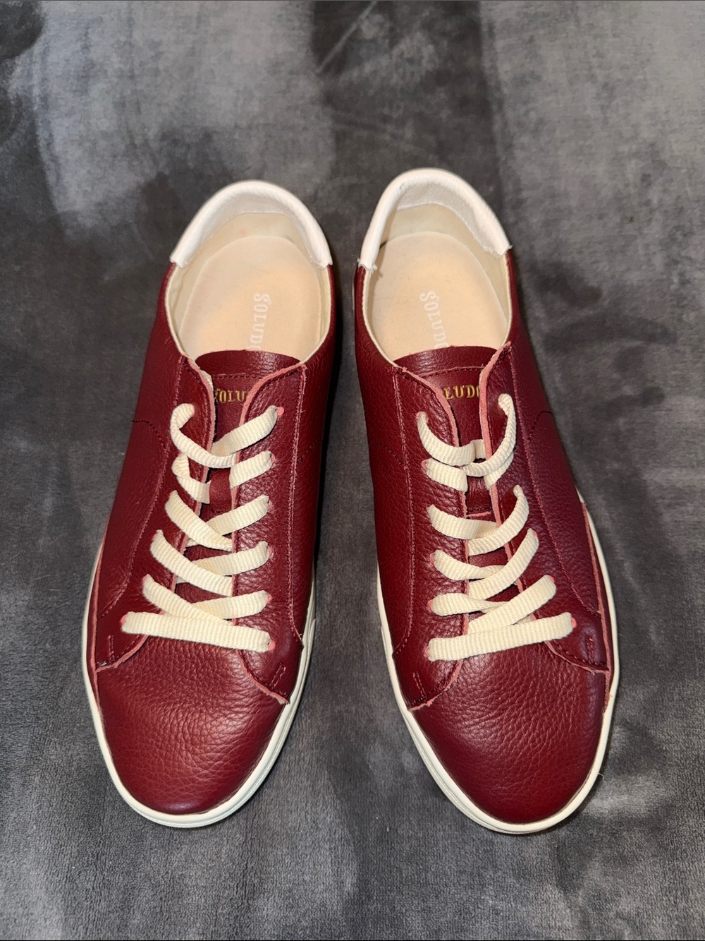 Soludos Ibiza Burgundy Leather Sneakers Sz 9.5